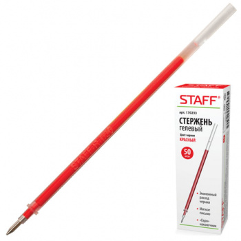 кс_Стержень гелевый арт.170233 STAFF,135 мм,КРАСНЫЙ,узел 0,5 мм,линия письма 0,35 мм